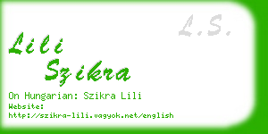 lili szikra business card